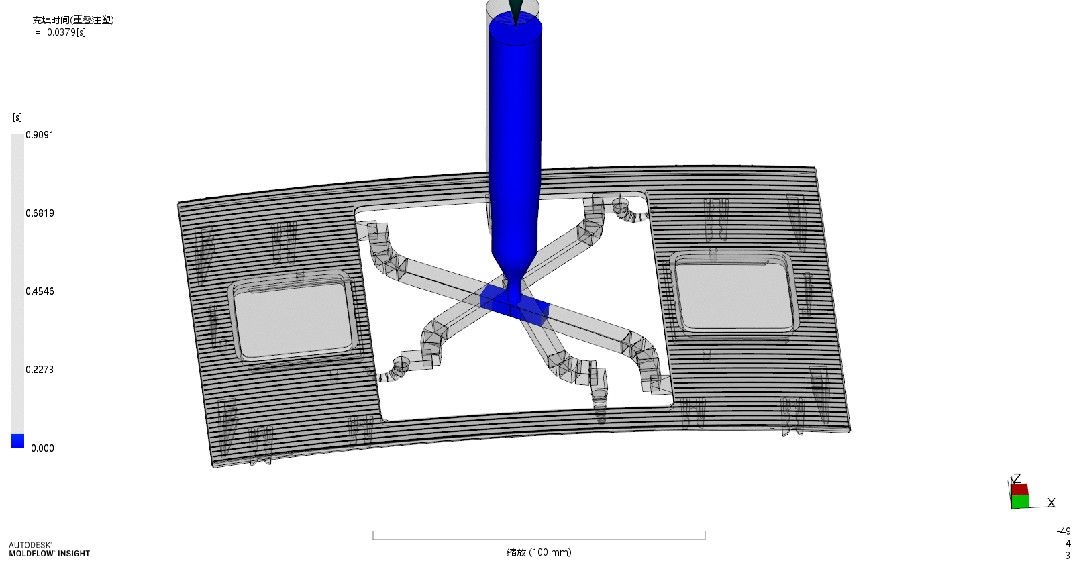 Mold-flow analysis example 1: melt front filling the part