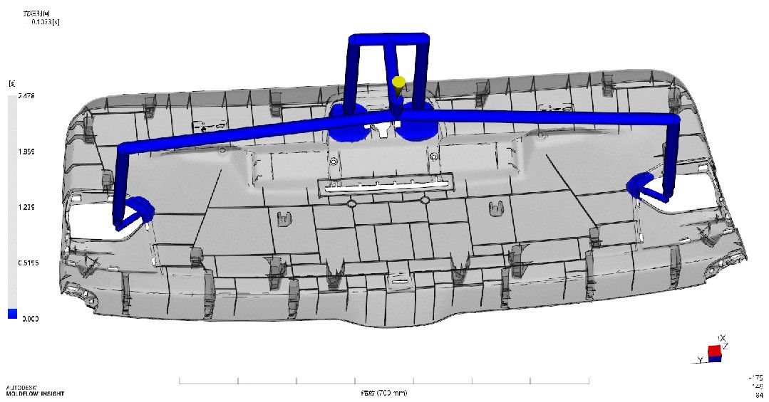 Mold-flow analysis example 2: melt front filling the part