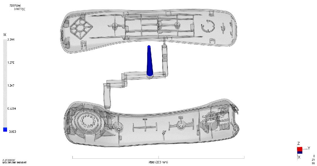 Mold-flow analysis example 3: melt front filling the part