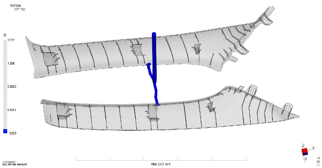 Mold-flow analysis example 4: melt front filling the part