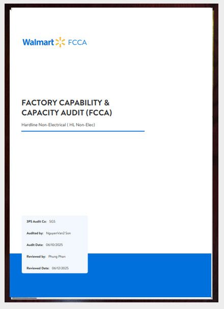 Walmart Factory Capability & Capacity Audit (FCCA) report cover
